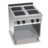 4 SQUARE PLATE ELECTRIC COOKING RANGE ON OPEN CABINET BERTO'S E9PQ4M