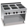 6 SQUARE PLATE ELECTRIC COOKING RANGE ON OPEN CABINET BERTO'S E9PQ6M