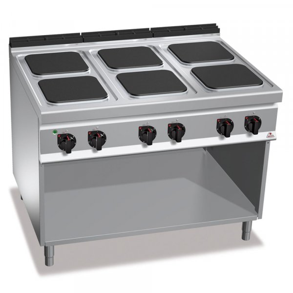 ЭЛЕКТРИЧЕСКАЯ ПЛИТА С 6 КОНФОРКАМИ НА ОТКРЫТОМ СТЕНДЕ BERTO'S E9PQ6M